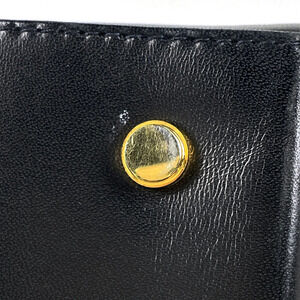 Salvatore Ferragamo Motif Handbag Leather Shoulder Heel Logo Black Bag